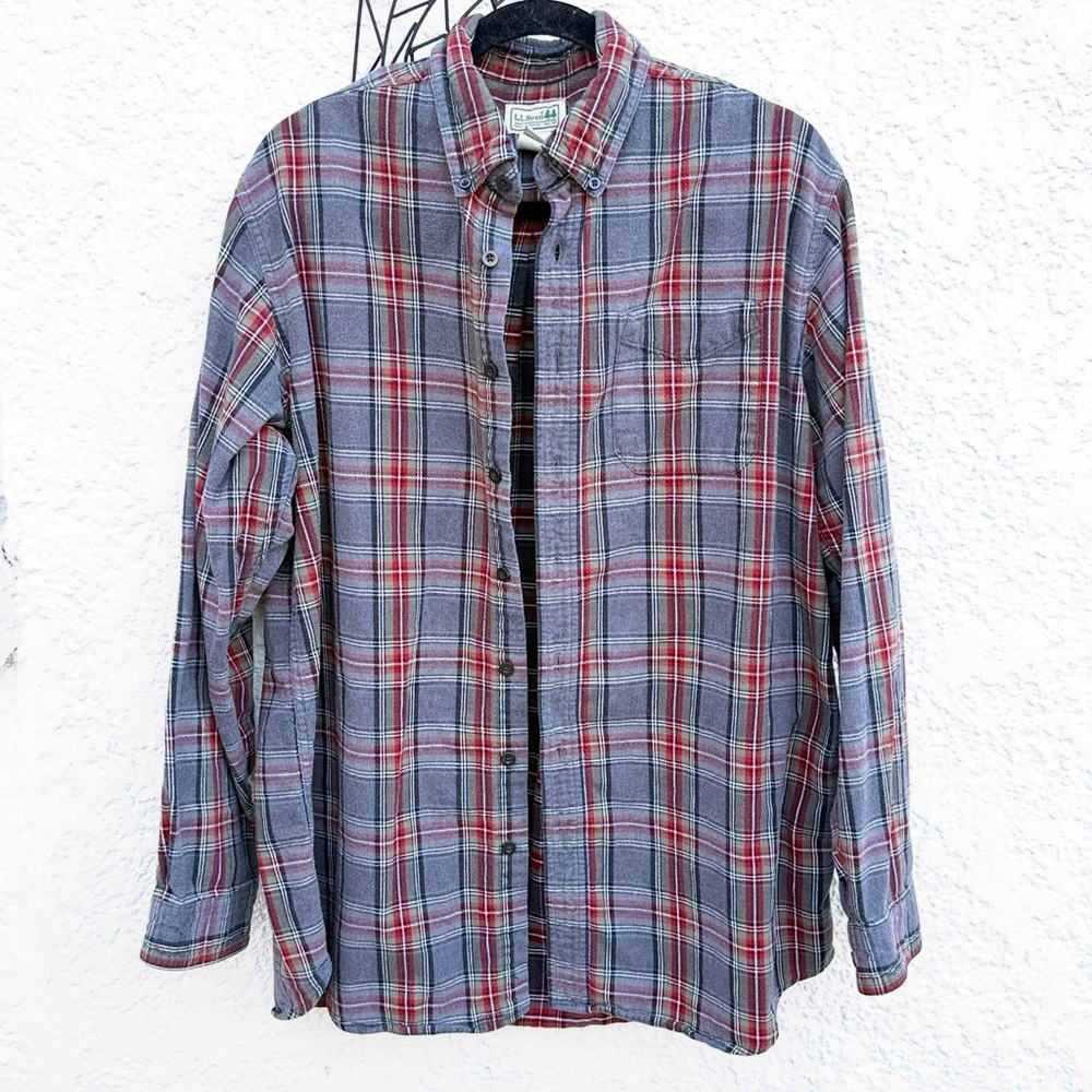 LL Bean Vintage grey Flannel size Large and tall